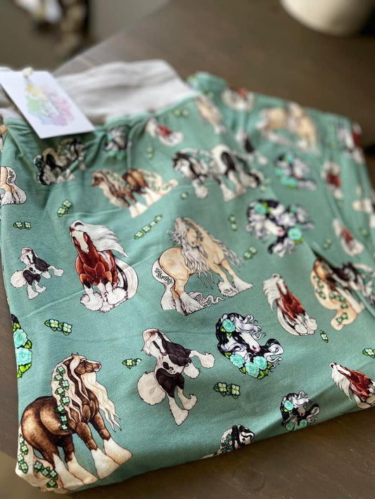Women Teal Bamboo Pajama Bottoms